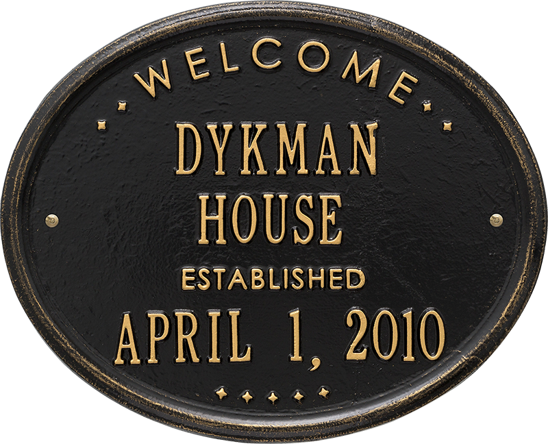Welcome Oval House Standard Wall Address Plaque - Custom House Plaque-welcome Oval House Established (800x648), Png Download