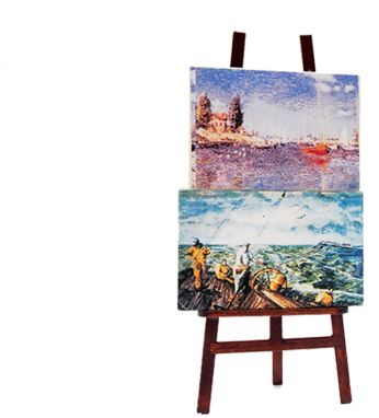 Direct From The Artist - Dollhouse Miniature Artist Palette, Painting Brush, (519x540), Png Download