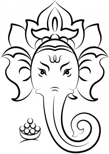 Banner Transparent Stock Close Up View Of - Lord Ganesha Pencil Sketch (460x490), Png Download