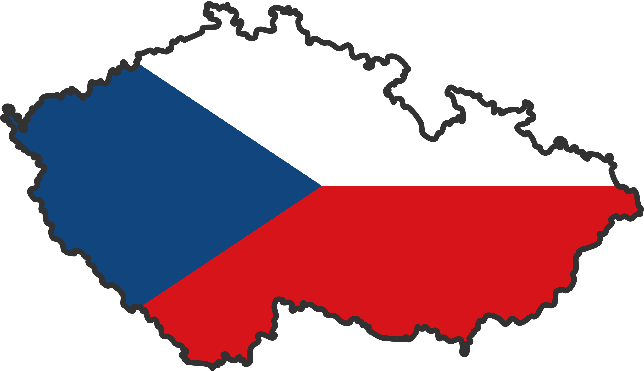 Czech Republic Country Flag - Czech Republic Flag Map (1600x922), Png Download