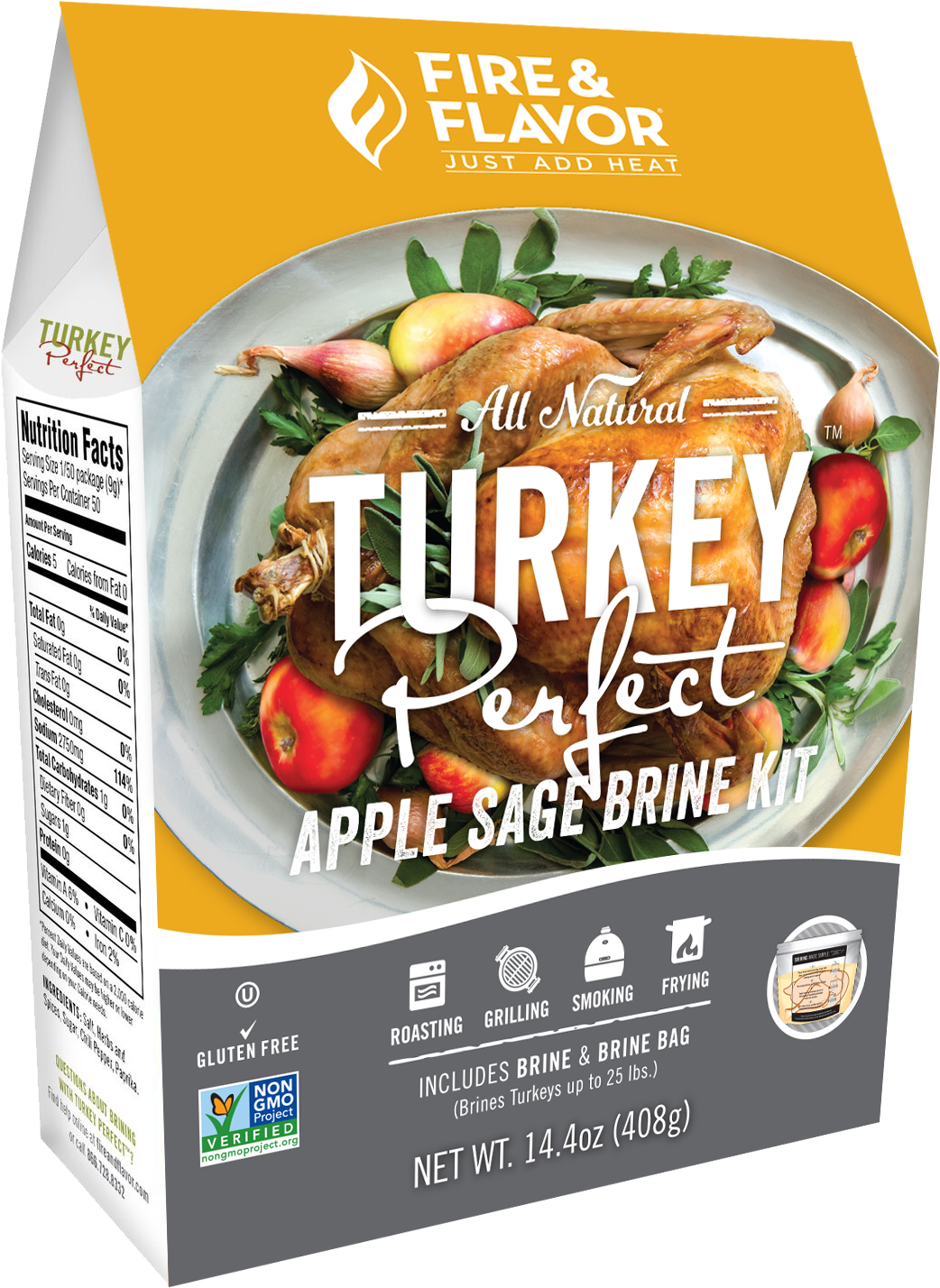 Fire & Flavor Turkey Perfect Cajun Brine Kit (1316x1696), Png Download