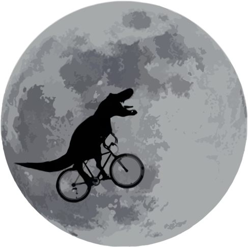 Tyrannosaurus Rex Bicycle Moon Tote Bag (500x500), Png Download