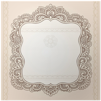 Poster Henna Tattoo Paisley Doodle Frame Vector • Pixers - Jiva Usda Organic 100 Pure Henna Powder 100 Gram - (400x400), Png Download