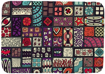 Seamless Pattern With Doodle Frames - Adult Coloring Books: Patterns & Designs (400x400), Png Download