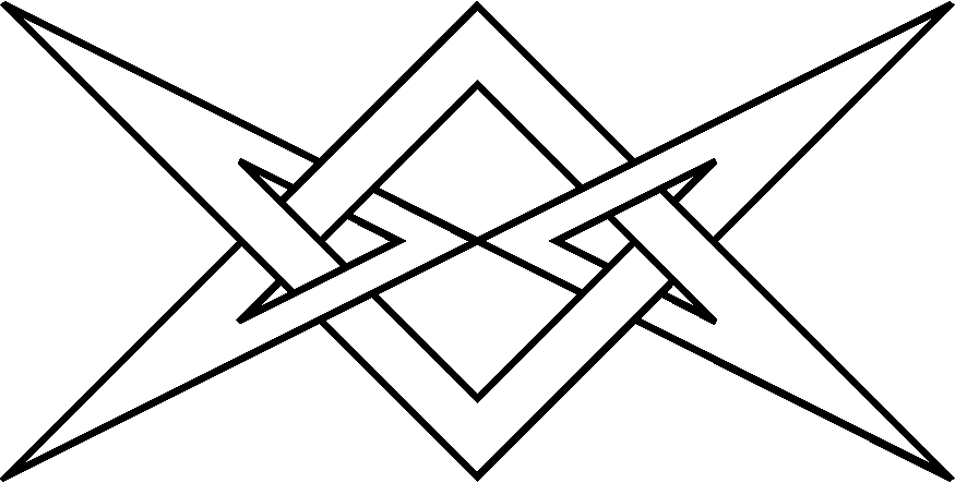 Granny Knot As Unicursal Hexagram - Svg Unicursal Hexagram Transparent (875x443), Png Download