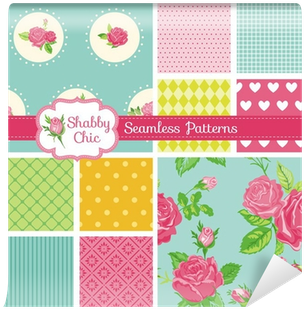 Set Of Seamless Patterns And Backgrounds - Mural (400x400), Png Download
