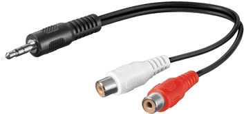 Cable Adapter 2 X Rca -> Aux Plug - Rca Adapter Cable (361x361), Png Download