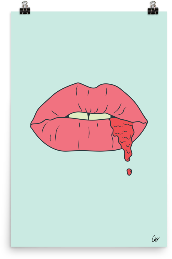 Kiss These Lips Print (1000x1000), Png Download