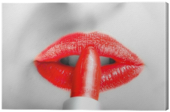 Close-up Of Sexy Woman Lips With Red Lipstick Canvas - Lipstick (400x400), Png Download
