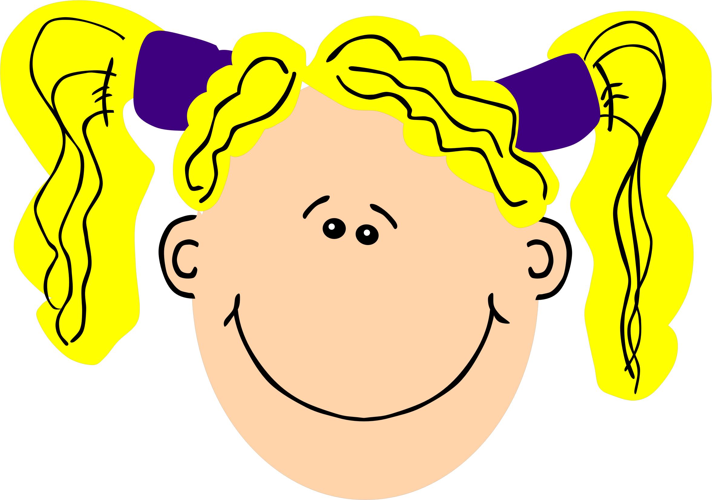 This Free Icons Png Design Of Blond Girl With Pigtails (2354x1655), Png Download