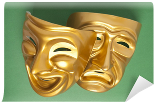 Comedy And Tragedy Theatrical Mask Wall Mural • Pixers® - Comediante Or Tragediante? Laugh Or Cry? (400x400), Png Download