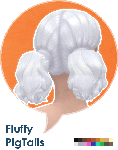 Some Fluffy Pigtails For Adult Sims - The Sims 4 (500x650), Png Download