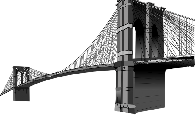 Rope Bridge Clipart Transparent - Brooklyn Bridge Png (640x480), Png Download