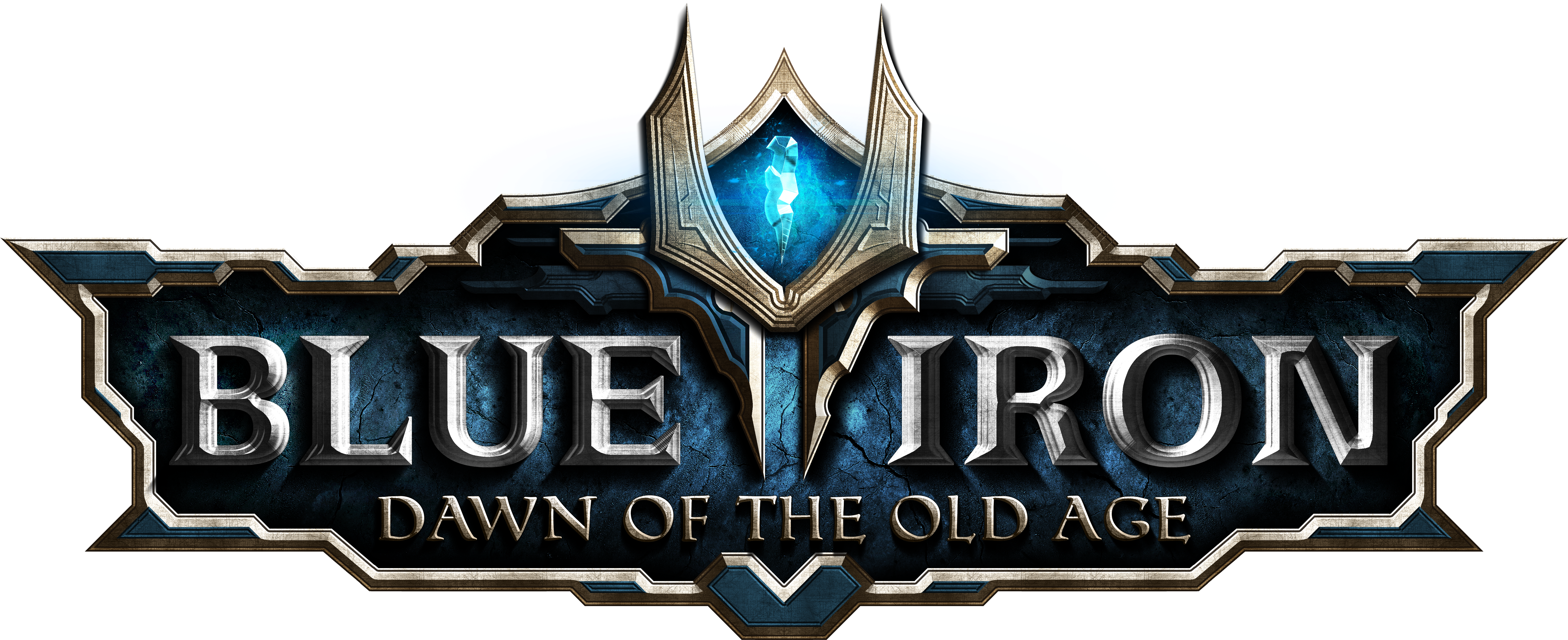 Blue Iron Texture Logo Png File (7500x4000), Png Download