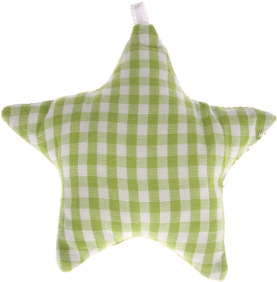 Estrella De Tela Verde Claro A Cuadros - Estrella De Tela Png (550x550), Png Download