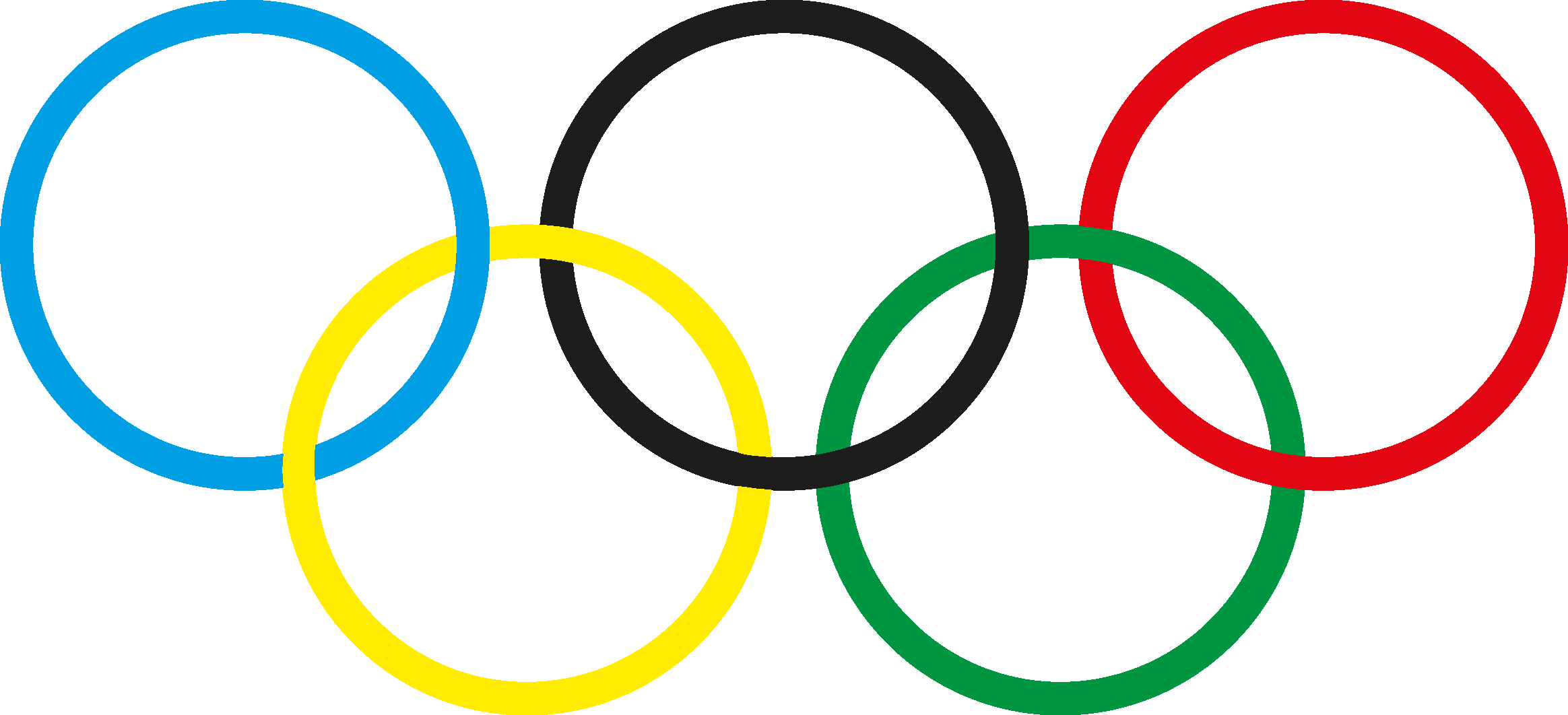 Olympic Logo [olympic - Thick Olympic Rings (2328x1062), Png Download