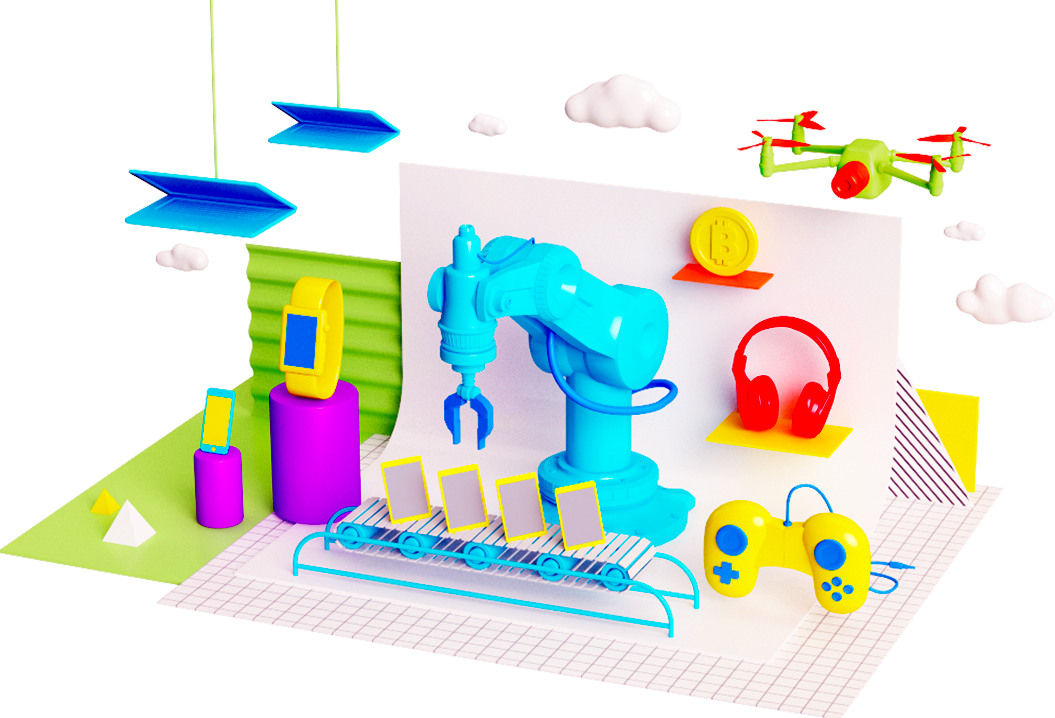 Colorful Technology Illustration - Colorful Technology (1055x718), Png Download