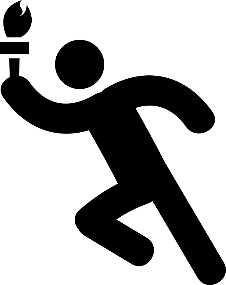 Man Running With Olympic Torch Comments - Olympic Torch Icon Png (778x980), Png Download