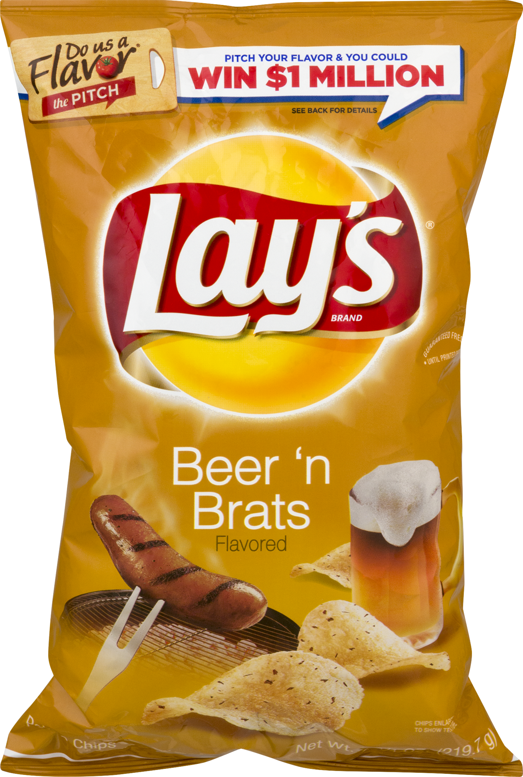 Lays Beer 'n Brats Flavored Potato Chips - 7.75oz (1685x2500), Png Download