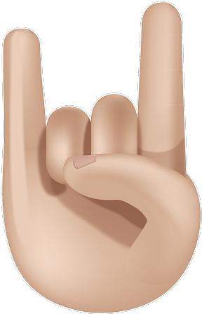 Rock On Emoji Sticker - Rock Hand Emoji Png (325x450), Png Download