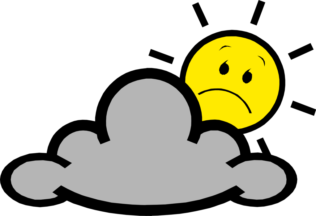 Vector Illustration Of Weather Forecast Sun And Clouds - Clip Art (1022x700), Png Download