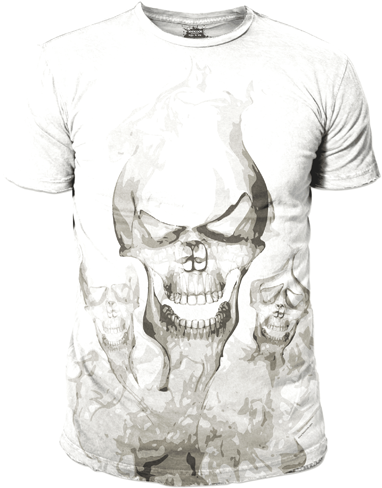 Skull Smoke White T Shirts - Halloween Smoky Skulls Waterproof Wall Art Tapestry (500x500), Png Download
