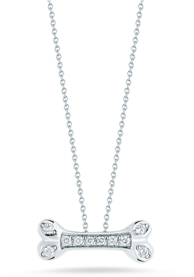 Roberto Coin Dogbone Pendant With Diamonds - Roberto Coin Tiny Treasures White Gold Diamond Green (800x800), Png Download