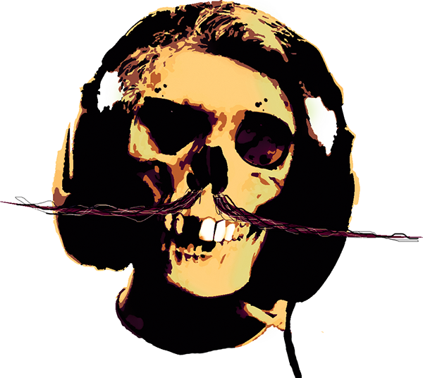 Pop Skull - Dead Dj Skeleton Death Skull 32x24 Print Poster (600x536), Png Download