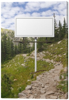 Blank Billboard Sign Along Mountain Trail Canvas Print - Trail (400x400), Png Download