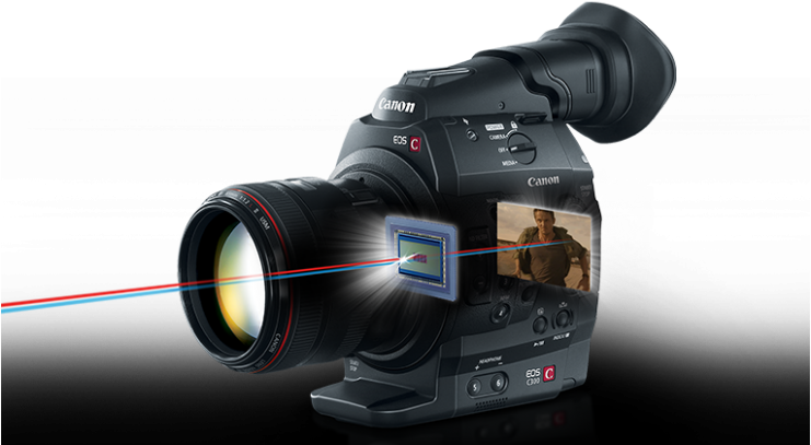Canon Eos C300 Pl Cinema Eos Camcorder Body (pl Lens (740x413), Png Download