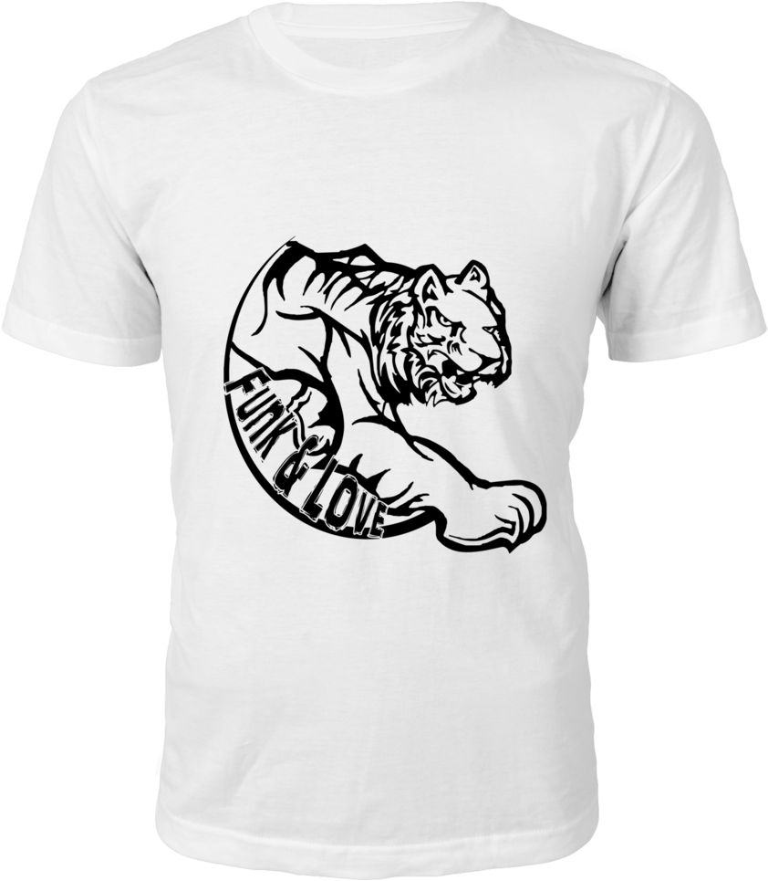 F&l Tiger Icon T-shirt - Joker Brand T Shirt Design White (920x1024), Png Download