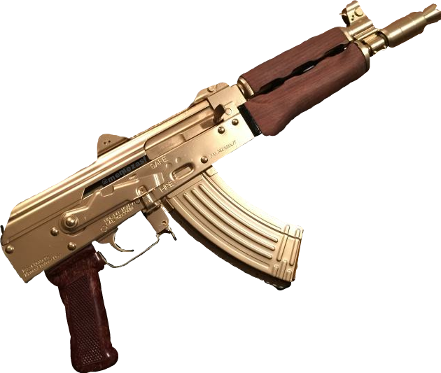 Gold Gun Guns Machine Ak47 Draco Pistola Memezasf - Draco Money (630x533), Png Download