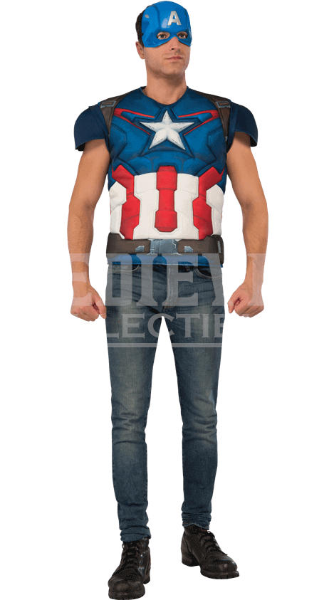 Adult Avengers 2 Deluxe Captain America Costume Top - Capt America Costume For Adult (850x850), Png Download