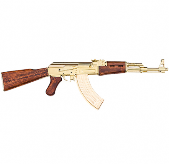 Replica Russian Assault Rifle Non-firing Gun Gold Finish - Ak-47 (539x761), Png Download