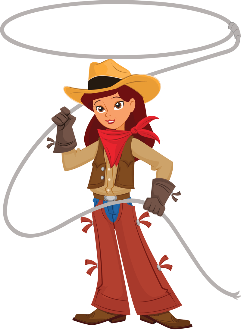 Cowgirl Clipart - Cowboy Lasso Clip Art (800x1099), Png Download