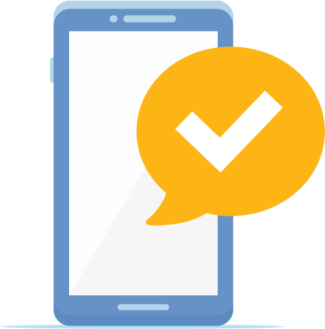 Mobile Device With A Check Mark On The Right - Trendnet (1357x608), Png Download