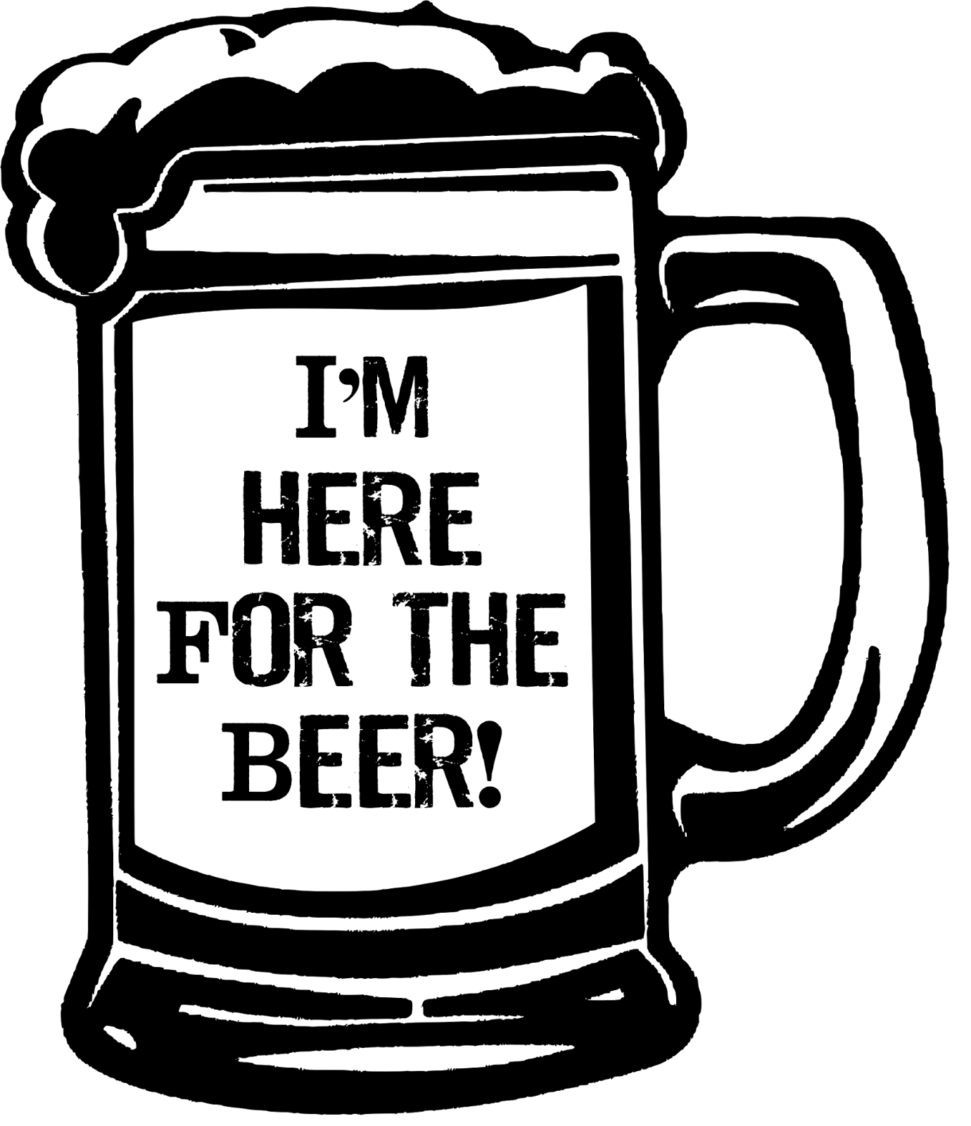 Print Everything On Cardstock And Cut Out - Beer Mug Clipart Black And White (1380x1600), Png Download