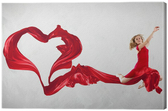 Dancing Young Woman With Flying Fabric Canvas Print - Modern Dance (400x400), Png Download