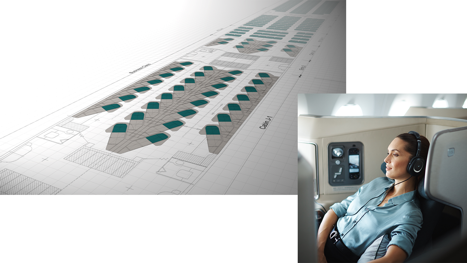 The Exclusively Developed And Designed Seat Cover Fabric - Business Class (1600x900), Png Download