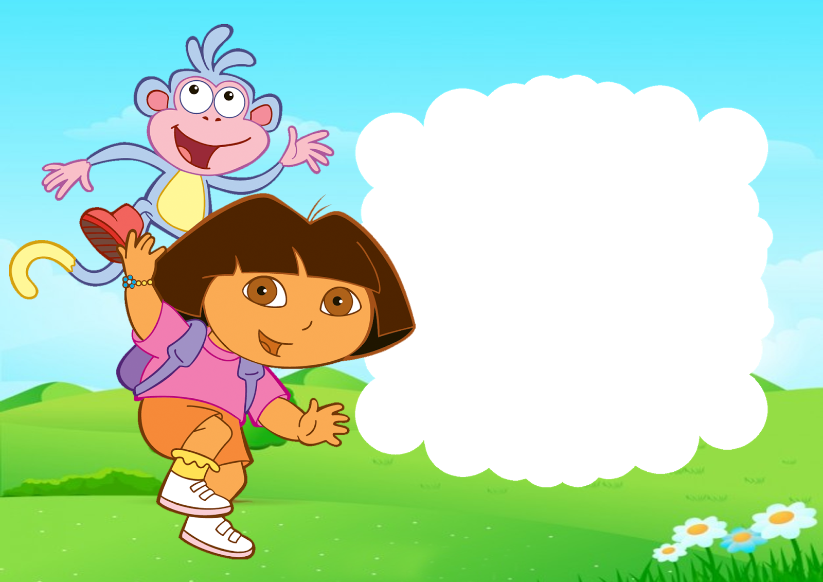 Artes Da Festa Moldura Da Dora Aventureira - Dora Birthday To Draw (1600x1131), Png Download