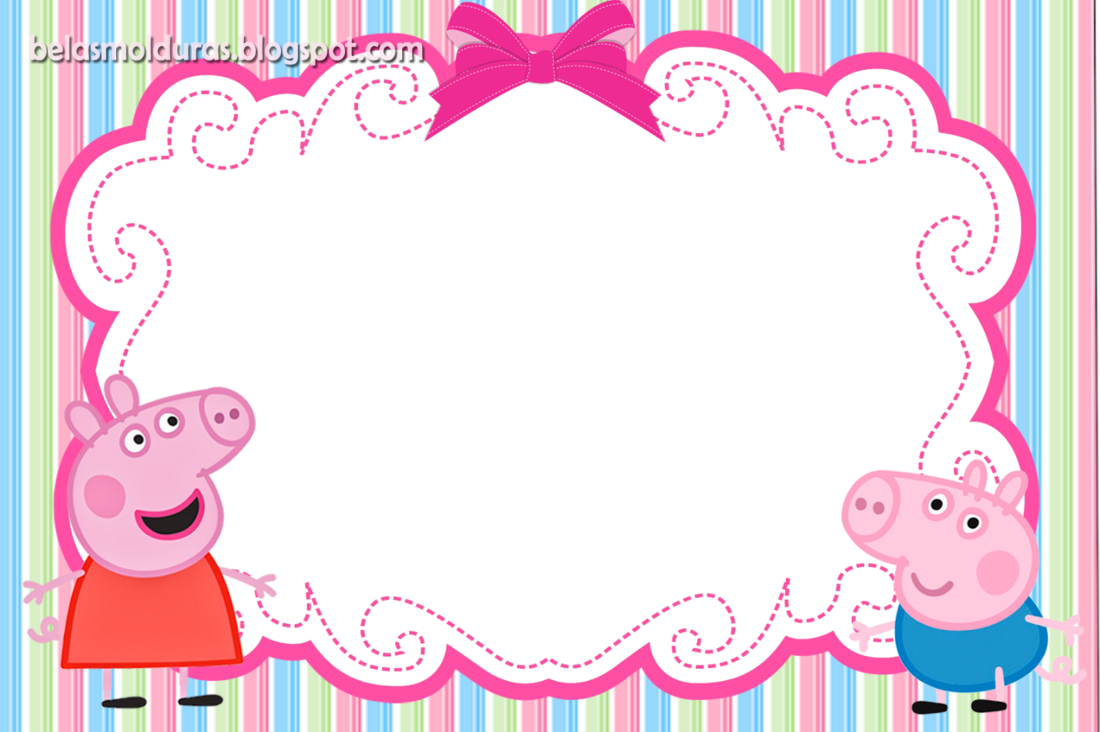 Preferência Belas Molduras De41 - Convite De Aniversario Peppa Pig (1600x1066), Png Download