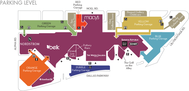 Galleria Dallas Map (702x320), Png Download