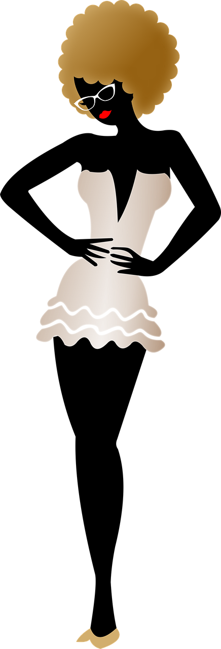 Png - Mulher Negra Png Desenho (436x1280), Png Download