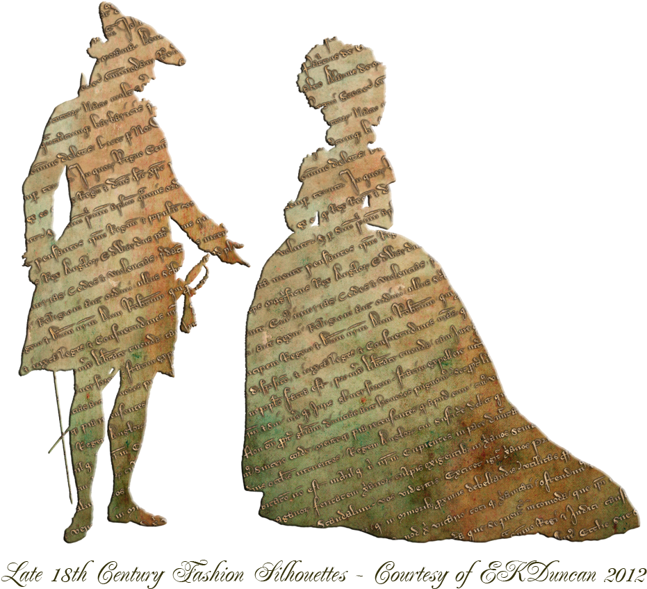 Antique Script Couple - 17th Century Paper Silhouettes (972x852), Png Download
