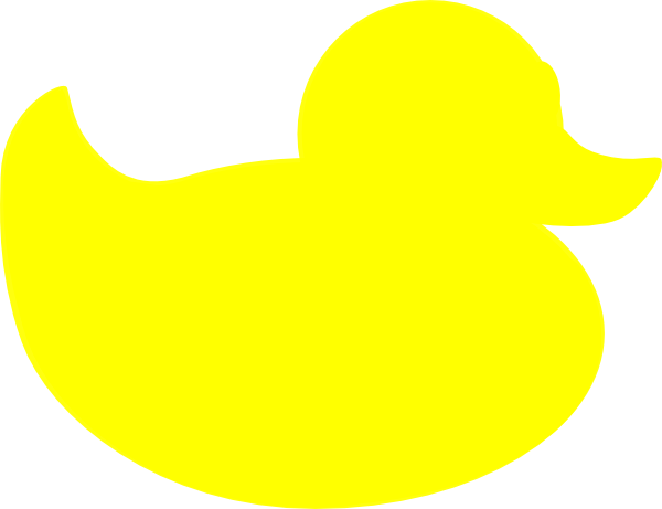 Solid Yellow Duck Clip Art - Yellow Duck Silhouette (600x461), Png Download