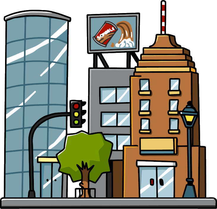 Office Building Cartoon Png Download - City Scribblenauts Png (731x704), Png Download