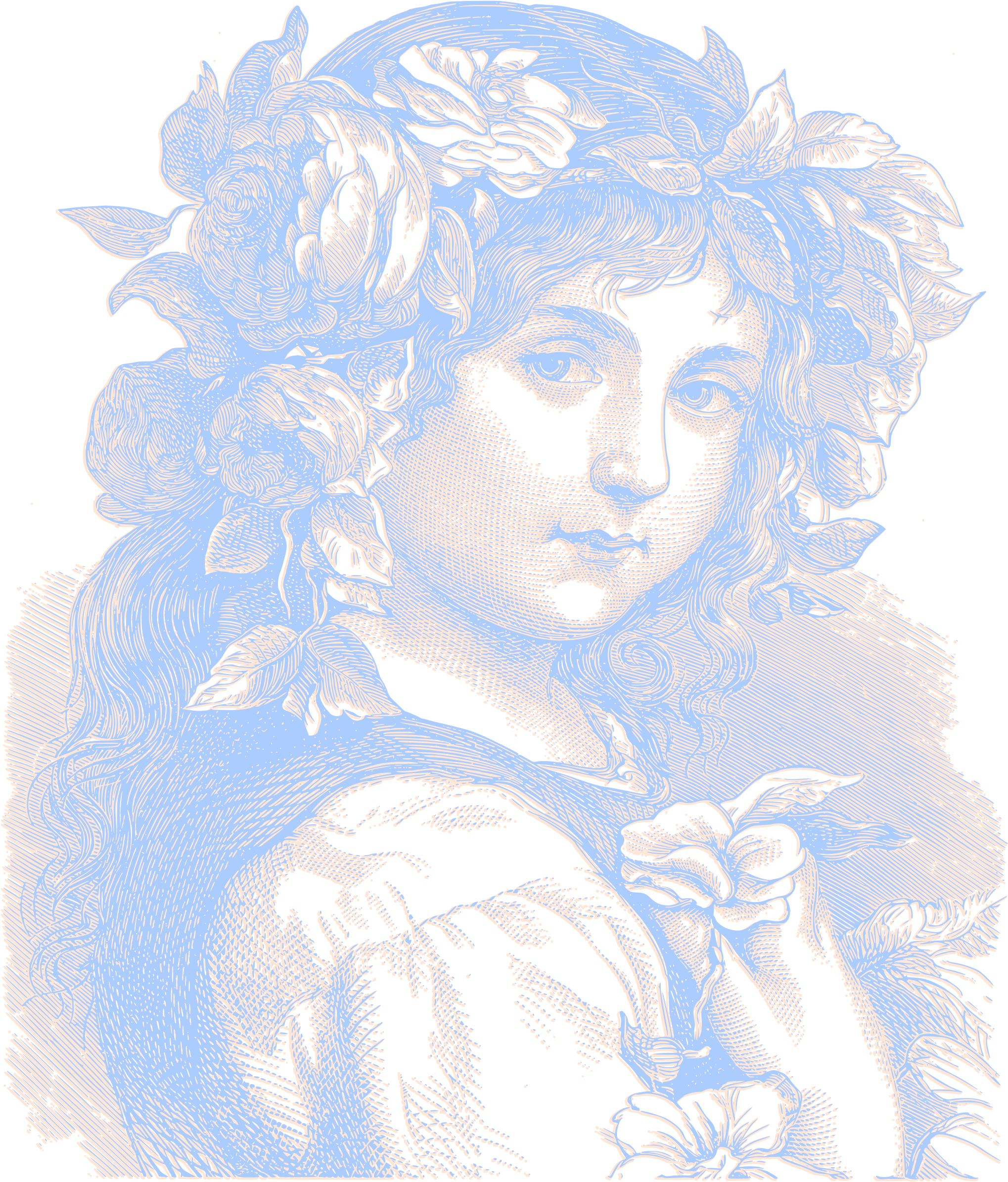 This Free Icons Png Design Of Vintage Flower Girl (2055x2400), Png Download