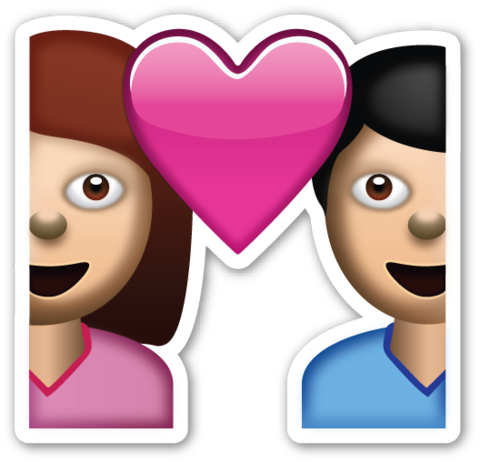 Couple With Heart - Emojis De Whatsapp Amor (480x463), Png Download