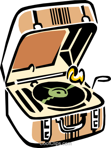 Record Player/phonograph Royalty Free Vector Clip Art - Record Player Clip Art (359x480), Png Download