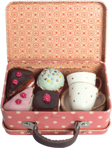 Maileg Suitcase With Cakes & Cups (650x542), Png Download
